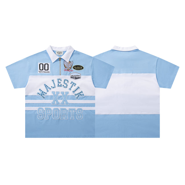 MAJESTIK Half‑Zip Sports Polo Shirt Hover Image