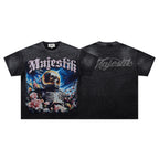 MAJESTIK Floral Astronaut Double‑Sided Vintage T‑Shirt