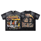MAJESTIK Wild Horses Live Free Double‑Sided Vintage T‑Shirt