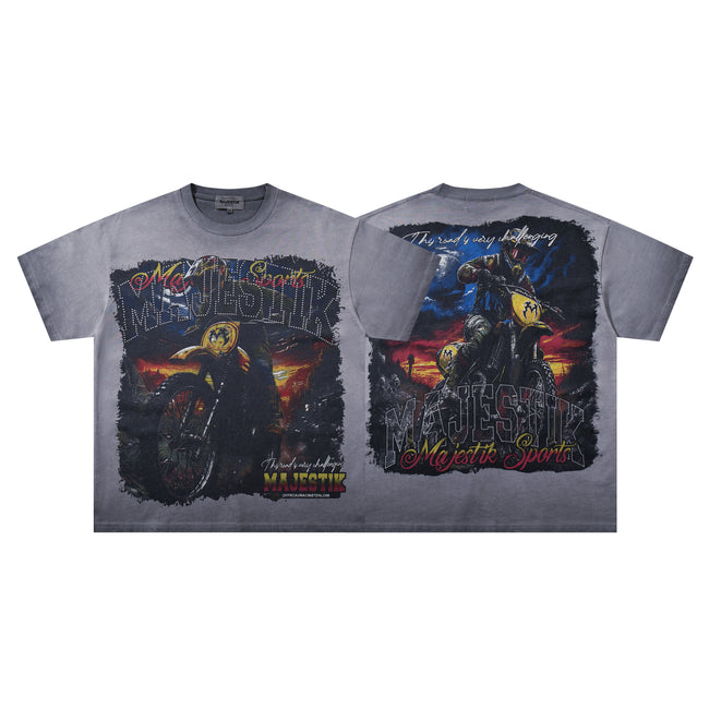 MAJESTIK Dirt Bike Vintage Graphic T‑Shirt Hover Image