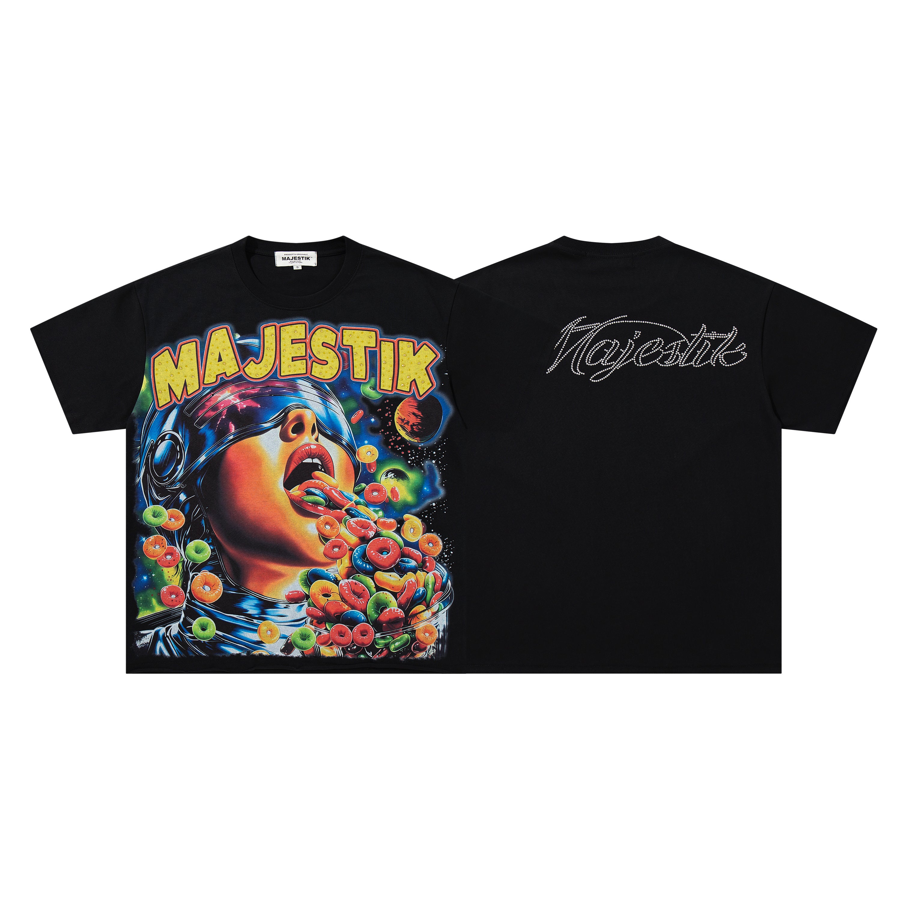 MAJESTIK Cereal Face Vintage Graphic T‑Shirt