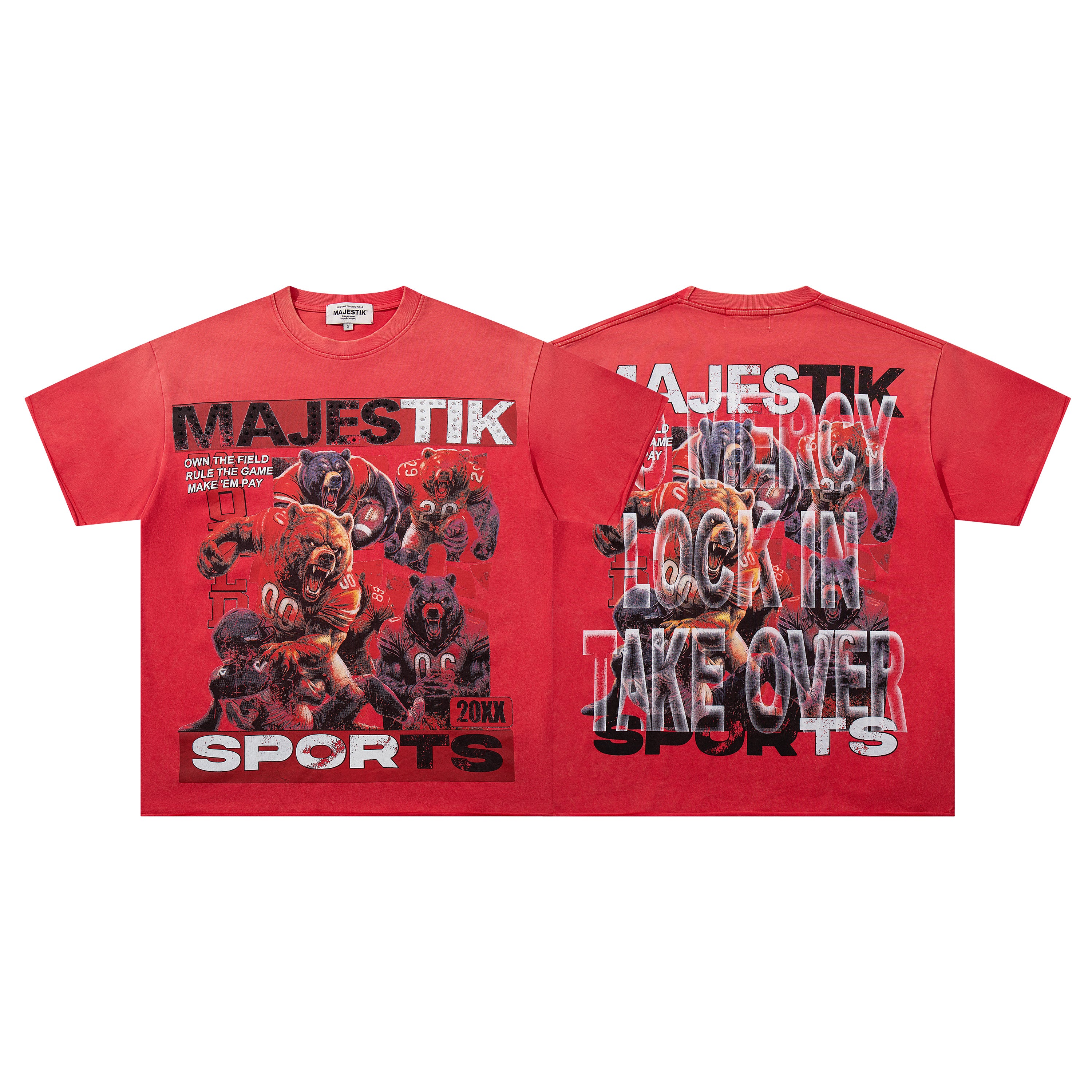 MAJESTIK Lock In Take Over Sports Vintage T‑Shirt