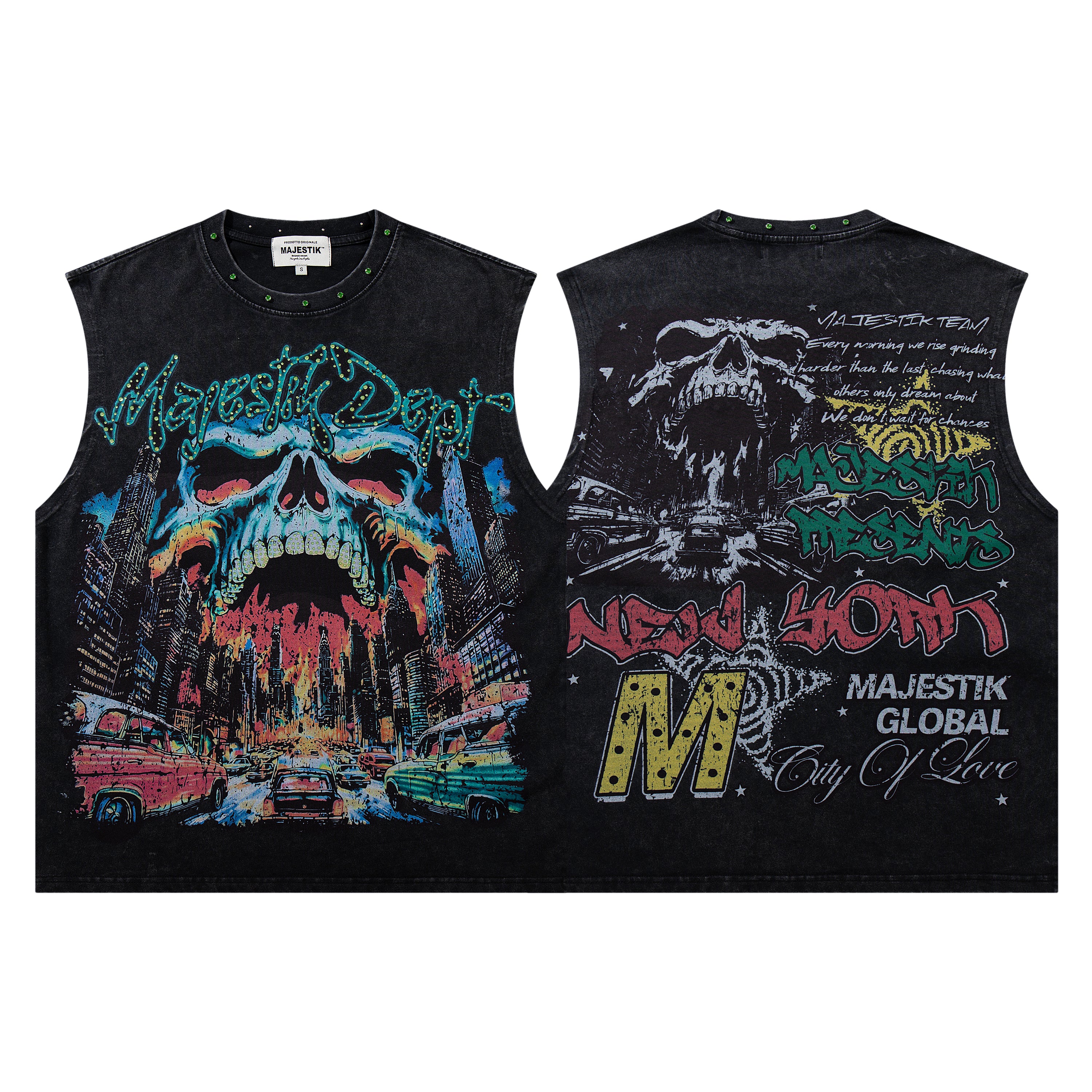 MAJESTIK Skull Graphic Sleeveless Tank Top