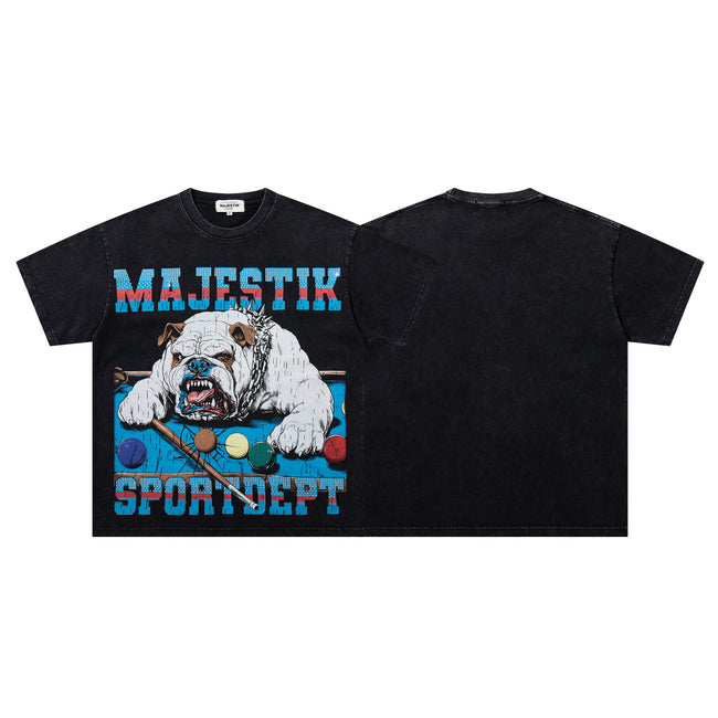 MAJESTIK Bulldog Billiard Vintage T‑Shirt Hover Image