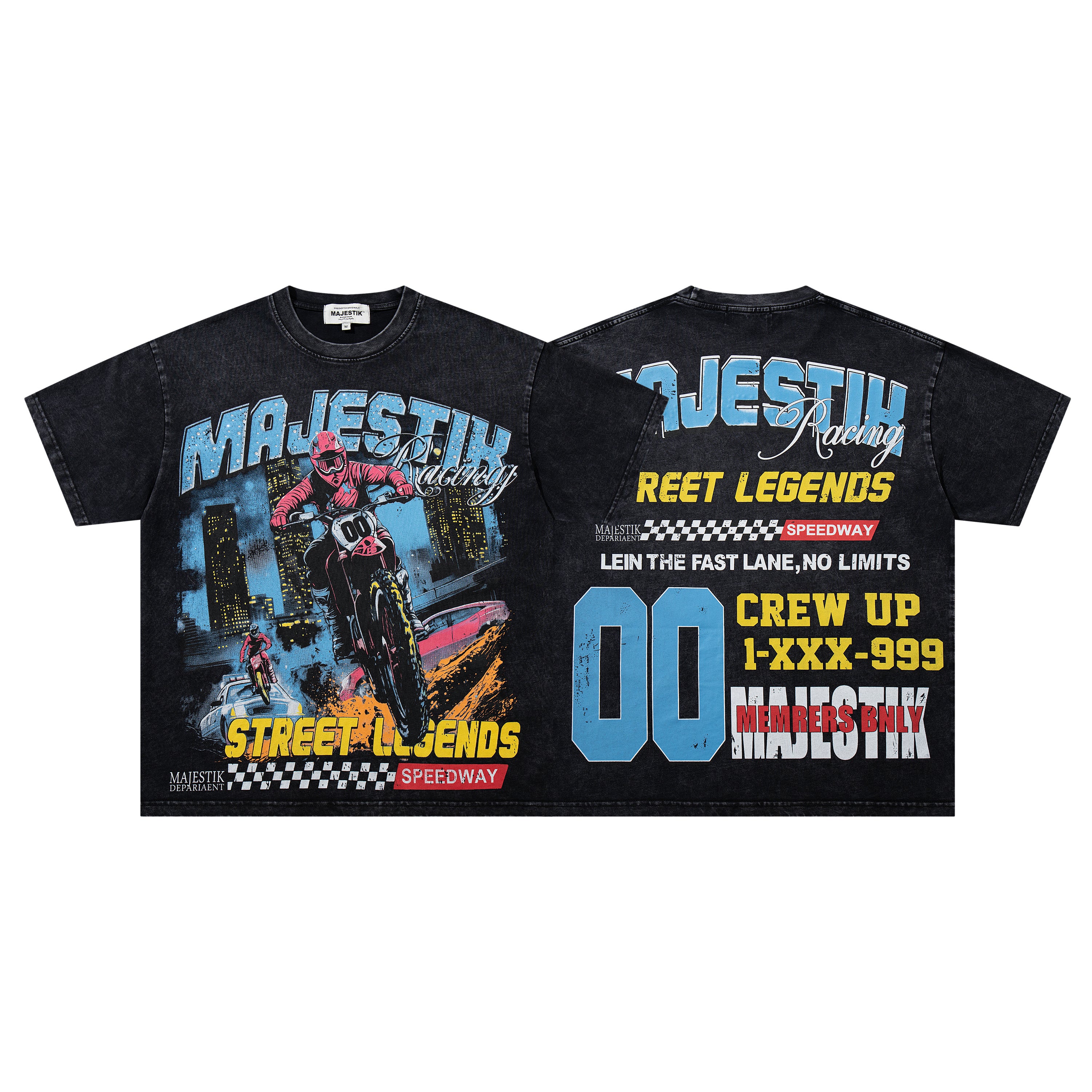 MAJESTIK Street Legends Motocross Vintage T‑Shirt