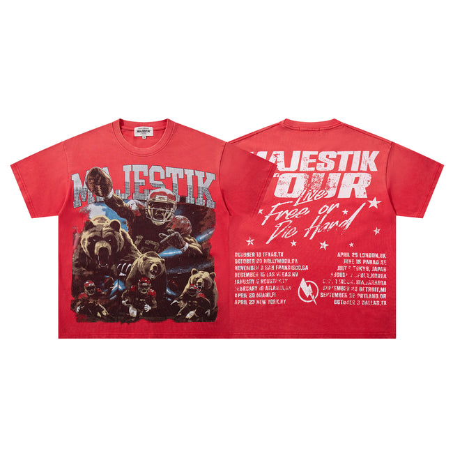 MAJESTIK Tour Bears Vintage Graphic T‑Shirt Hover Image