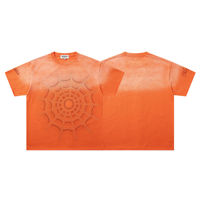 MAJESTIK Spider Web Gradient Short‑Sleeve T‑Shirt Hover Image