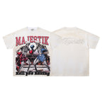 MAJESTIK Hell Pro Boxing Skeleton Double‑Sided Vintage T‑Shirt