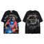 MAJESTIK Skeleton DJ Vintage Washed Double‑Sided Graphic T‑Shirt