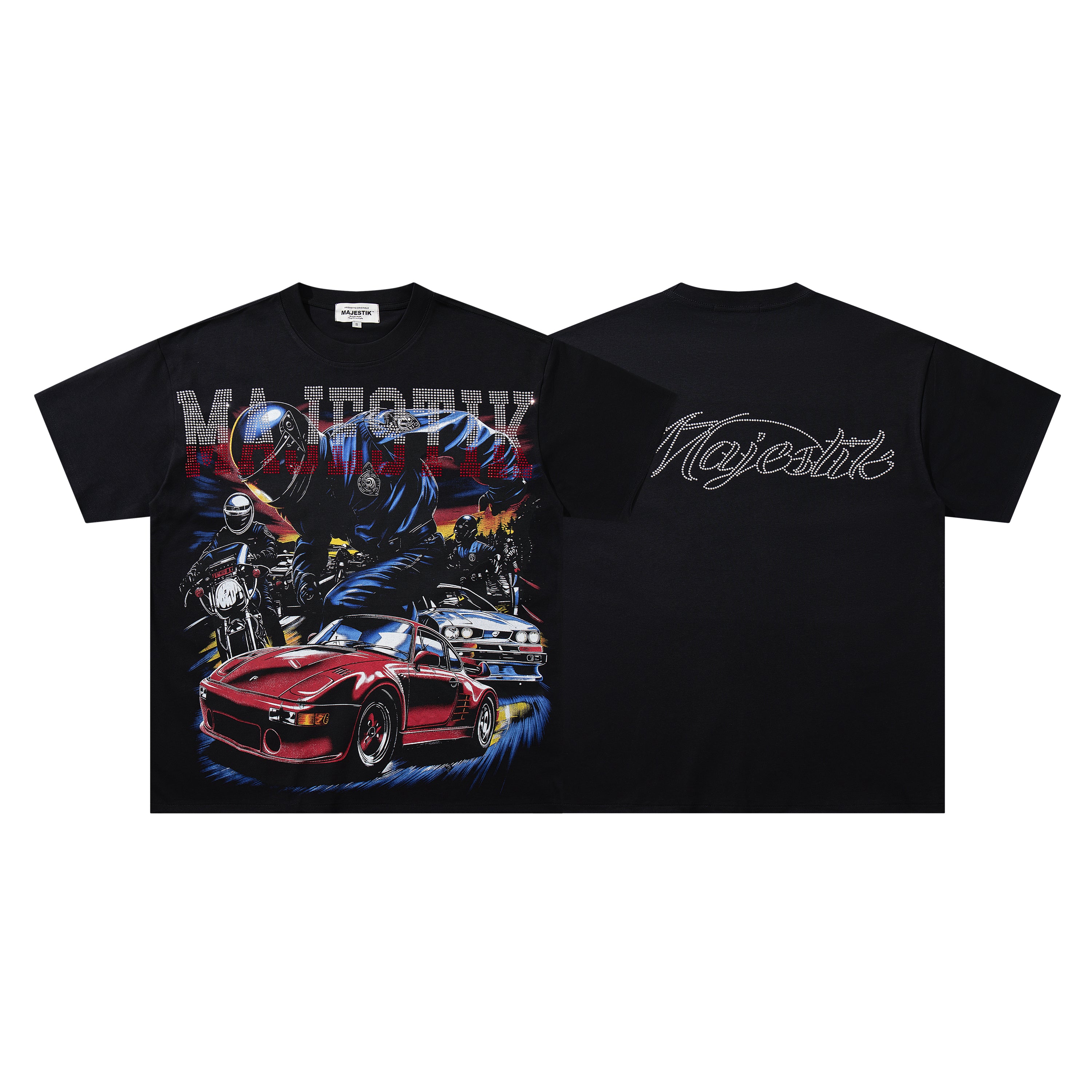 MAJESTIK Retro Racing Graphic T‑Shirt