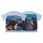 MAJESTIK Phantoms 199x Vintage Light Blue Double‑Sided T‑Shirt