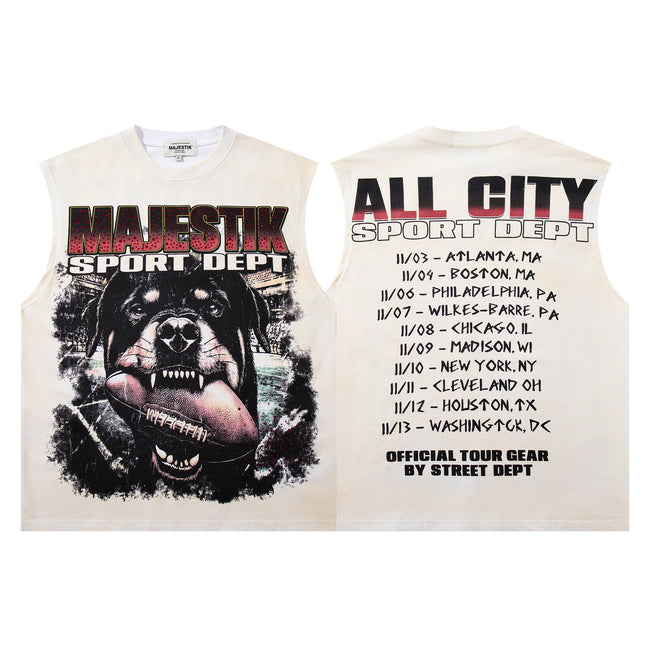 MAJESTIK Rottweiler All‑City Tour Vintage Sleeveless Tank Top Hover Image