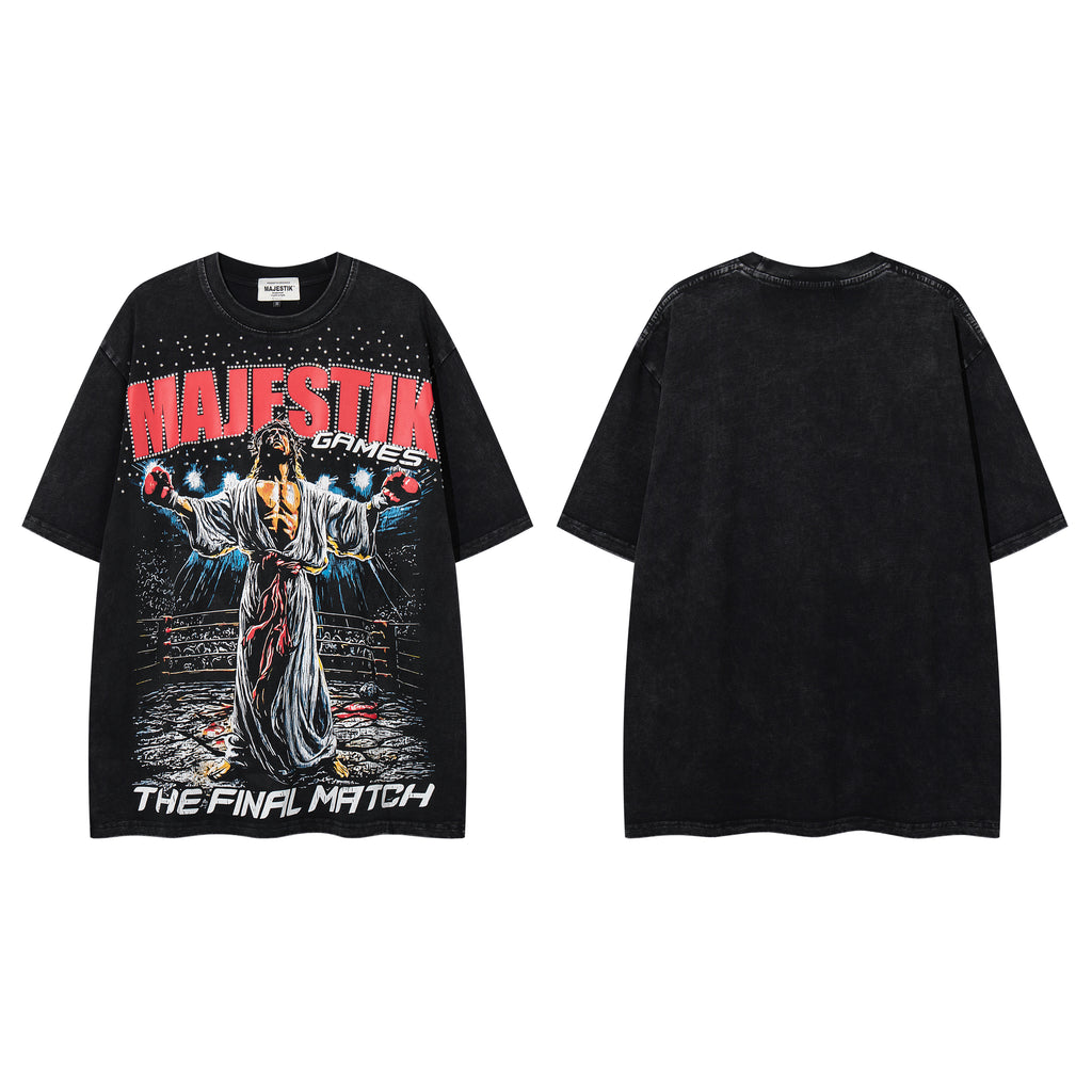 MAJESTIK The Final Match Vintage Boxing Graphic T‑Shirt