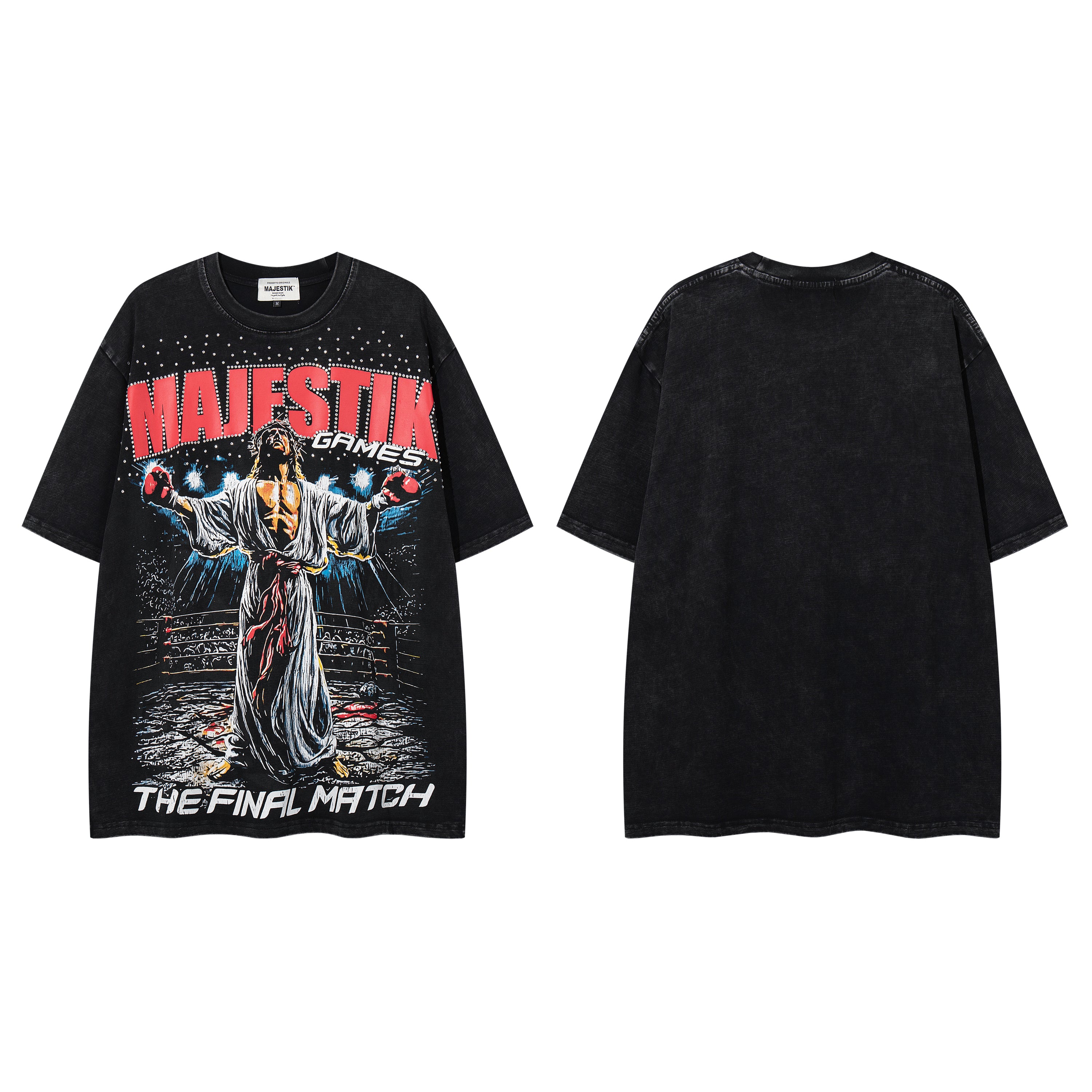 MAJESTIK The Final Match Vintage Boxing Graphic T‑Shirt