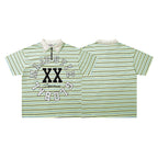 MAJESTIK XX Global Striped Half‑Zip Polo T‑Shirt