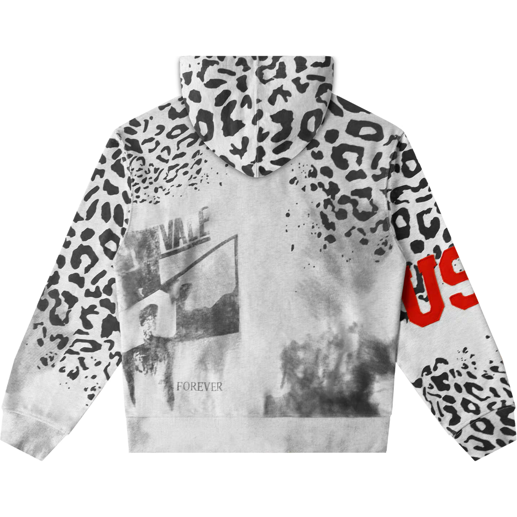 Vale Forever Cheetah Zip Up Hoodie Grey