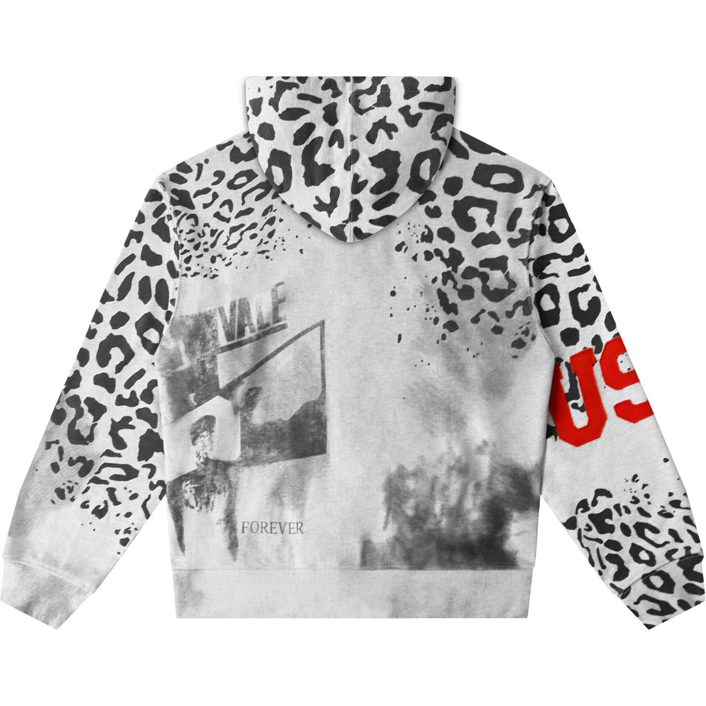 Vale Forever Cheetah Zip Up Hoodie Grey