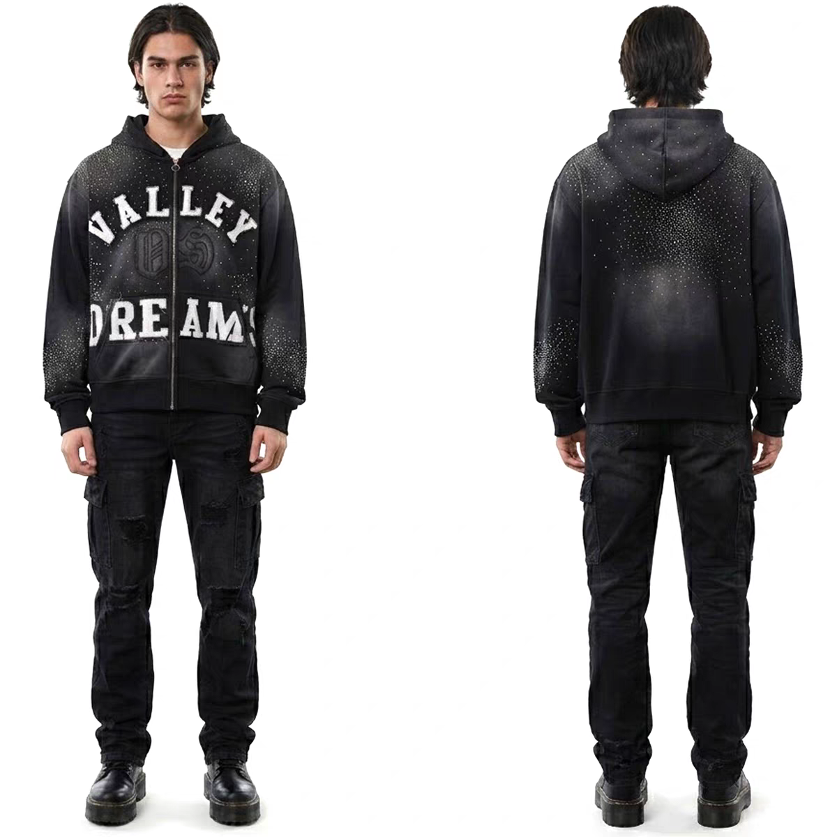 Vale Forever Classico Zip Up Hoodie Black