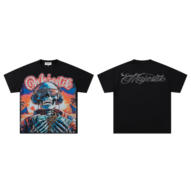 MAJESTIK Skull Hip‑Hop Vintage T‑Shirt Main Image