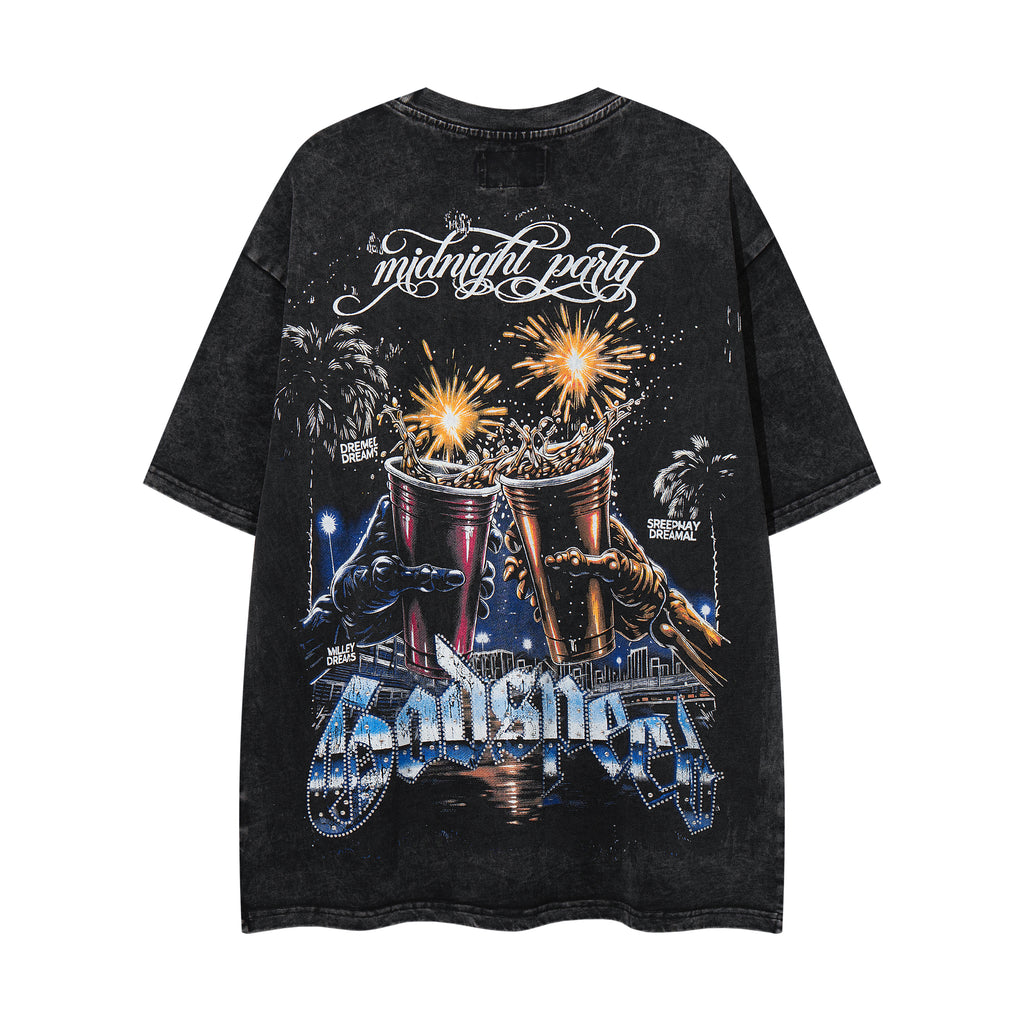 Godspeed Skull Toast Double‑Sided Vintage Graphic T‑Shirt