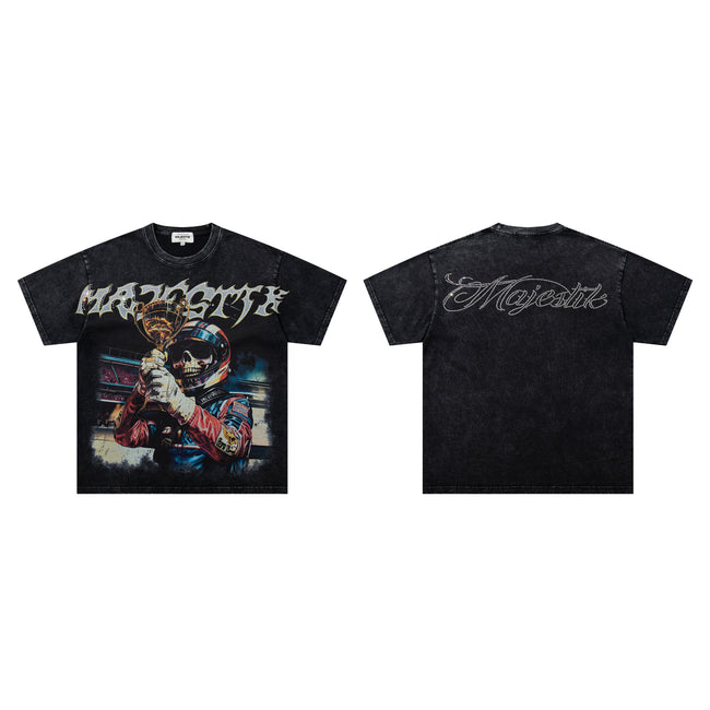 MAJESTIK Trophy Champion Skeleton Double‑Sided Vintage T‑Shirt Main Image