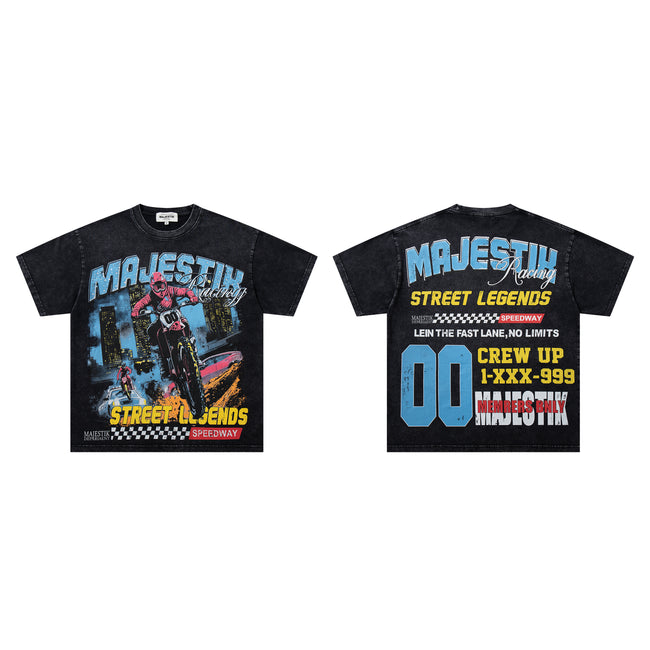 MAJESTIK Street Legends Motocross Vintage T‑Shirt Main Image