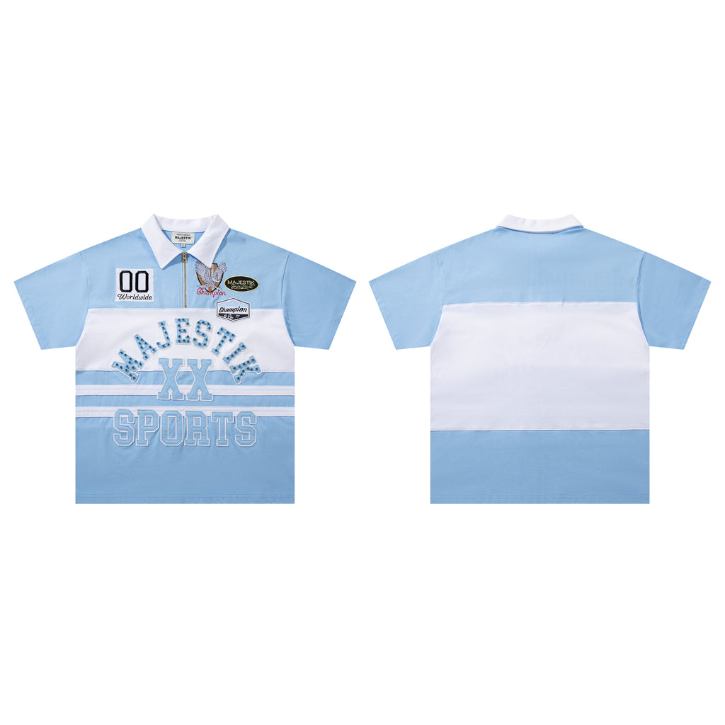 MAJESTIK Half‑Zip Sports Polo Shirt