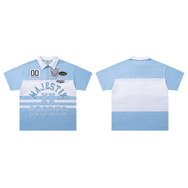 MAJESTIK Half‑Zip Sports Polo Shirt Main Image