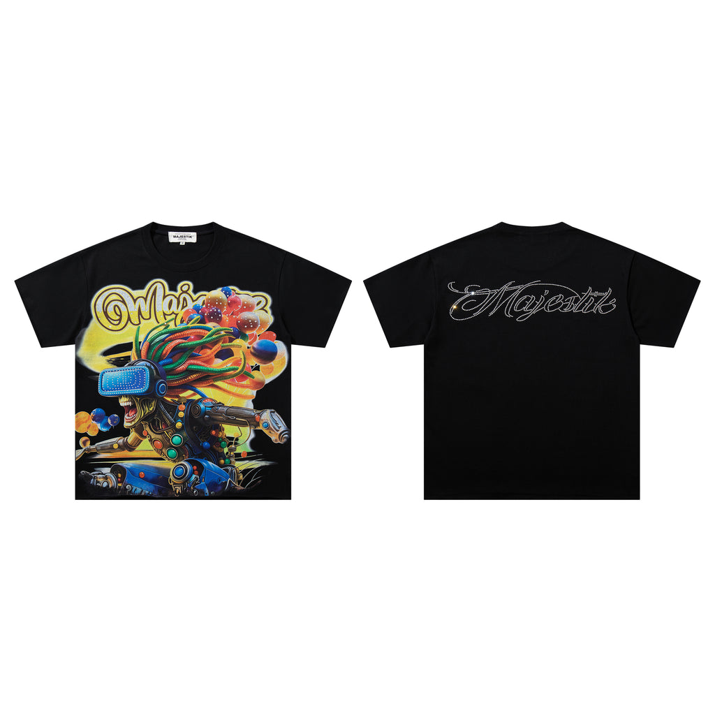 MAJESTIK VR Monkey Vintage Graphic T‑Shirt