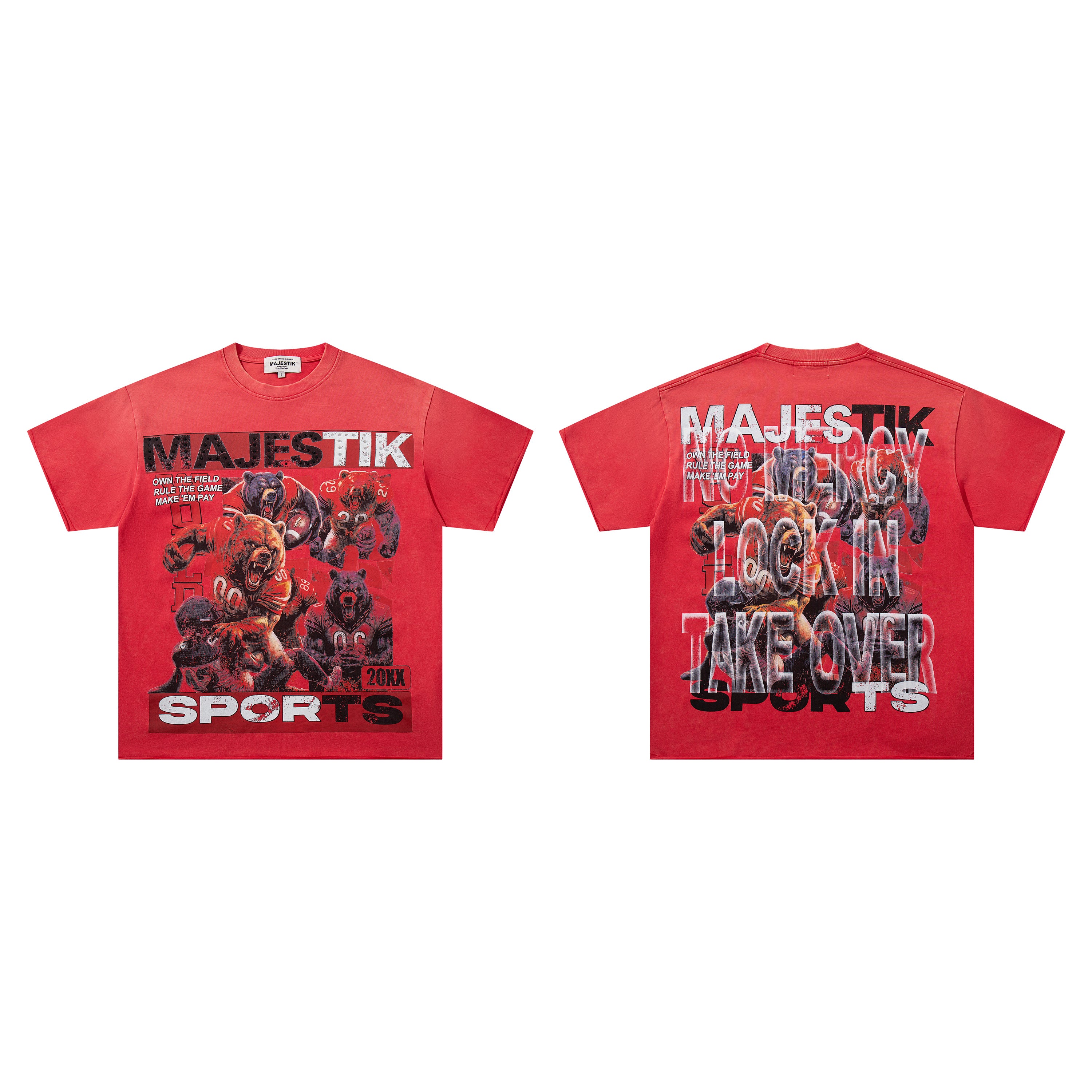 MAJESTIK Lock In Take Over Sports Vintage T‑Shirt