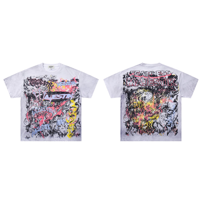 MAJESTIK Fearless Graffiti Chaos Double‑Sided Vintage T‑Shirt Main Image