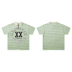 MAJESTIK XX Global Striped Half‑Zip Polo T‑Shirt