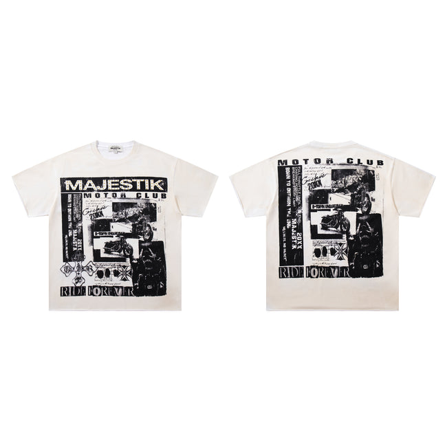 MAJESTIK Motor Club Collage Vintage T‑Shirt Main Image