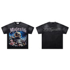 MAJESTIK Floral Astronaut Double‑Sided Vintage T‑Shirt