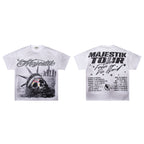 MAJESTIK Tour Skull Statue Of Liberty Double‑Sided Vintage T‑Shirt