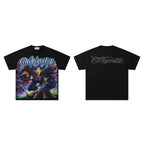 MAJESTIK Eagle Monster Graphic Black T‑Shirt