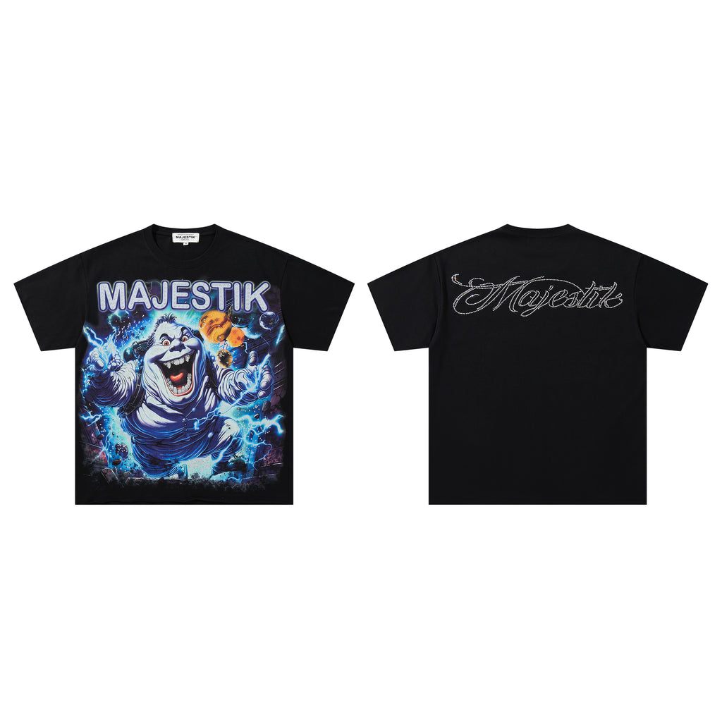 MAJESTIK Ghost Vintage Graphic T‑Shirt