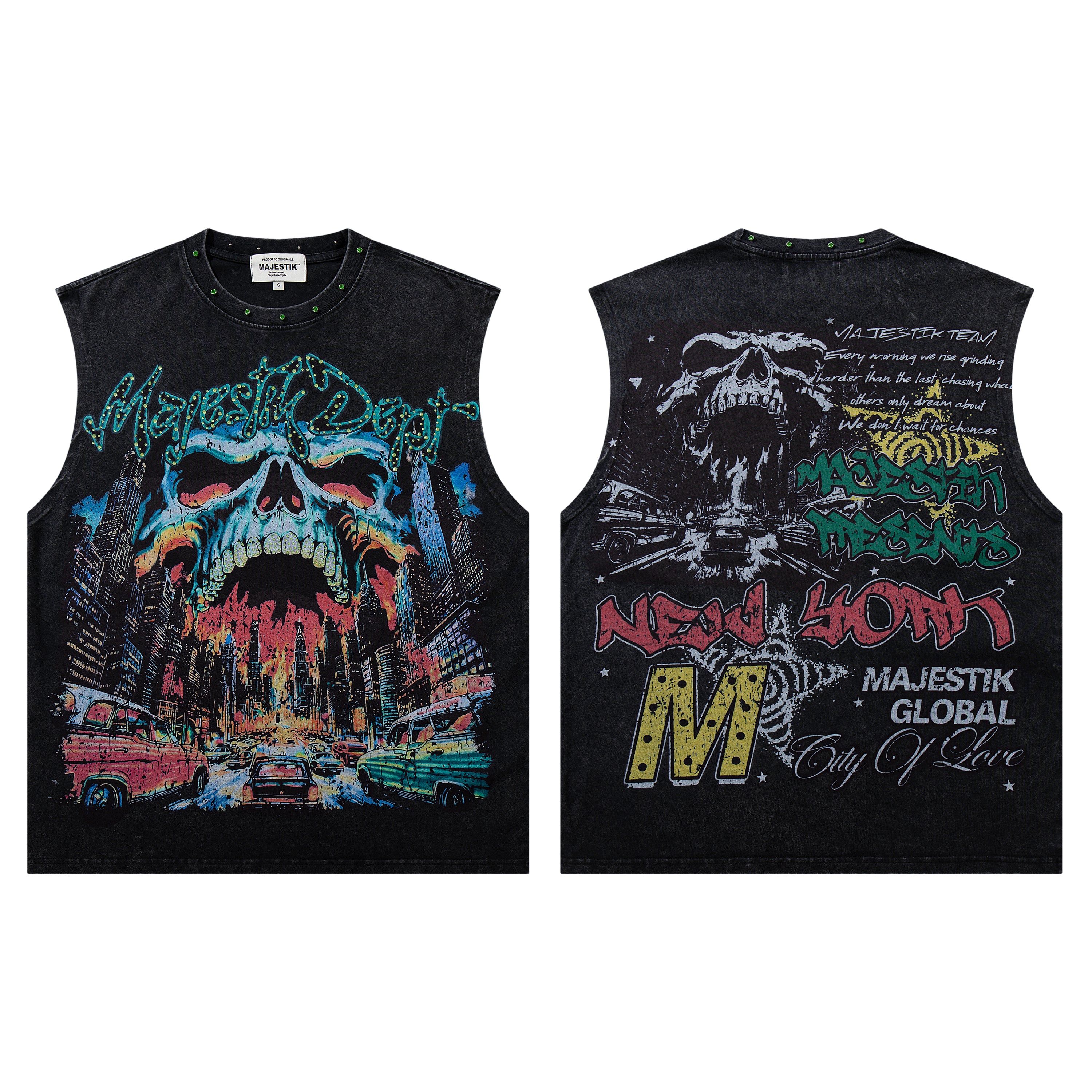 MAJESTIK Skull Graphic Sleeveless Tank Top