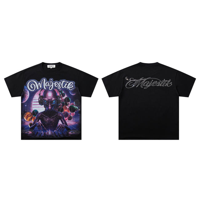 MAJESTIK Alien DJ Space Vintage T‑Shirt Main Image
