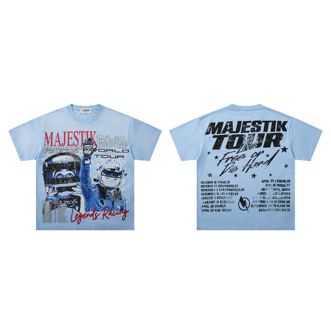 MAJESTIK Legends Racing Tour Light Blue T‑Shirt Main Image
