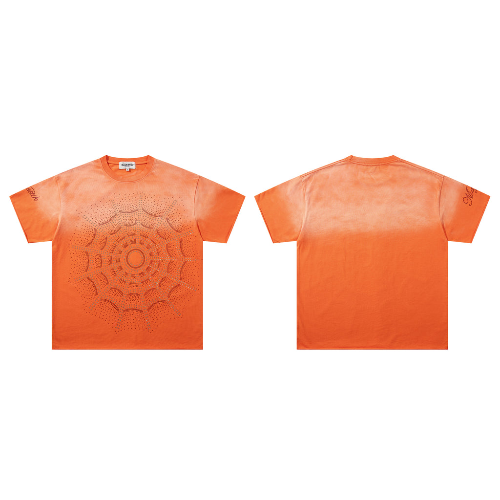 MAJESTIK Spider Web Gradient Short‑Sleeve T‑Shirt
