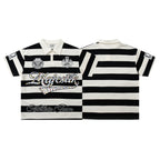 MAJESTIK Striped Embroidered Polo Shirt