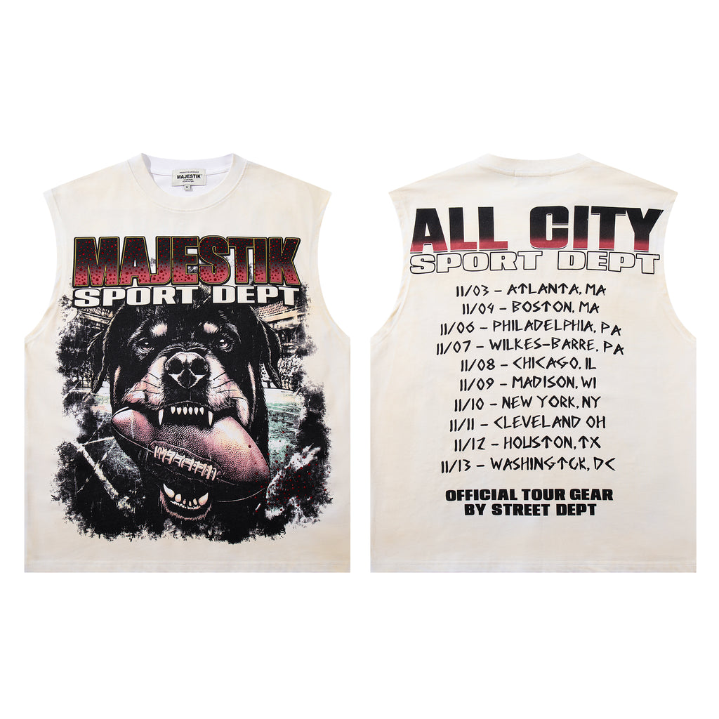 MAJESTIK Rottweiler All‑City Tour Vintage Sleeveless Tank Top