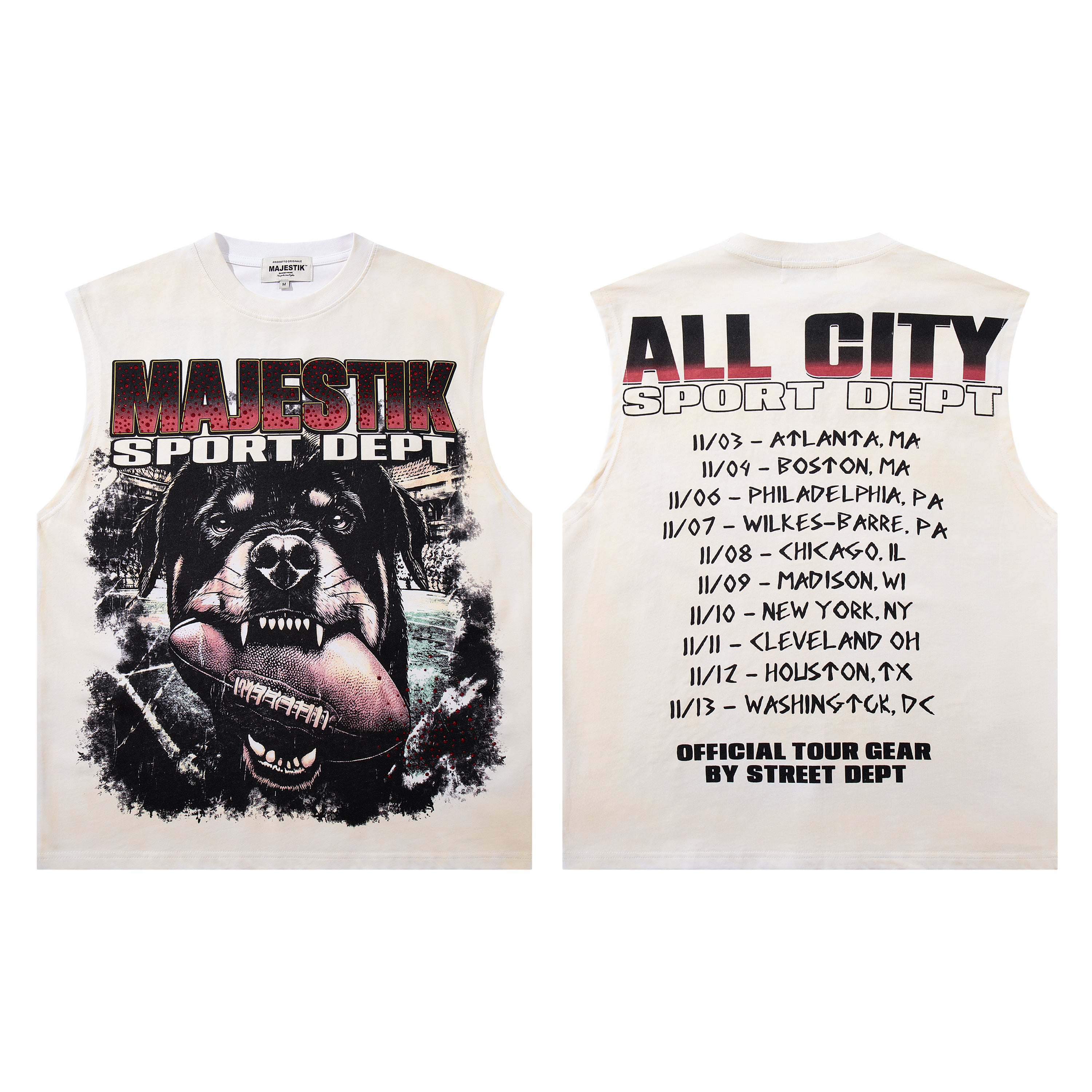 MAJESTIK Rottweiler All‑City Tour Vintage Sleeveless Tank Top