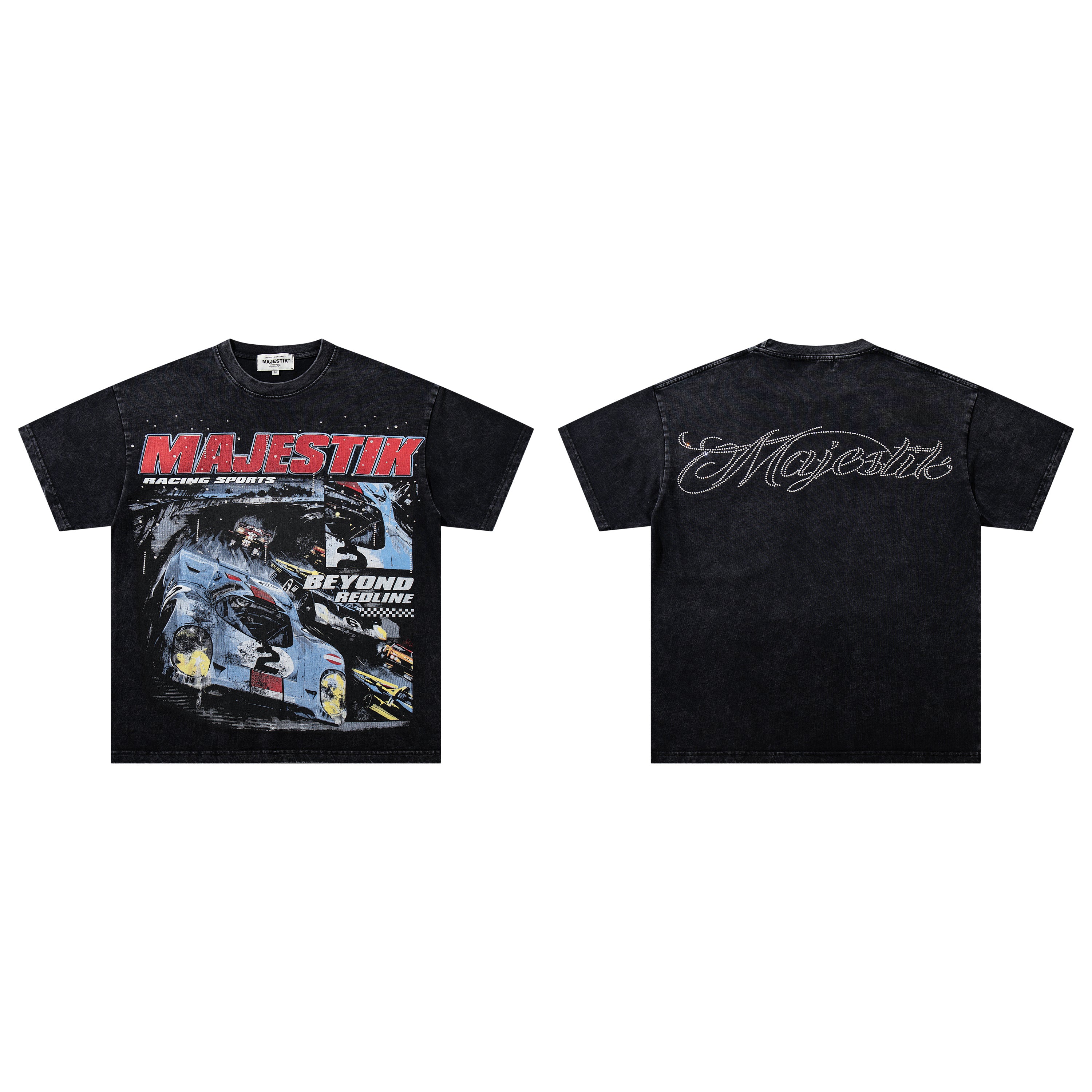 MAJESTIK Racing Car Vintage T‑Shirt