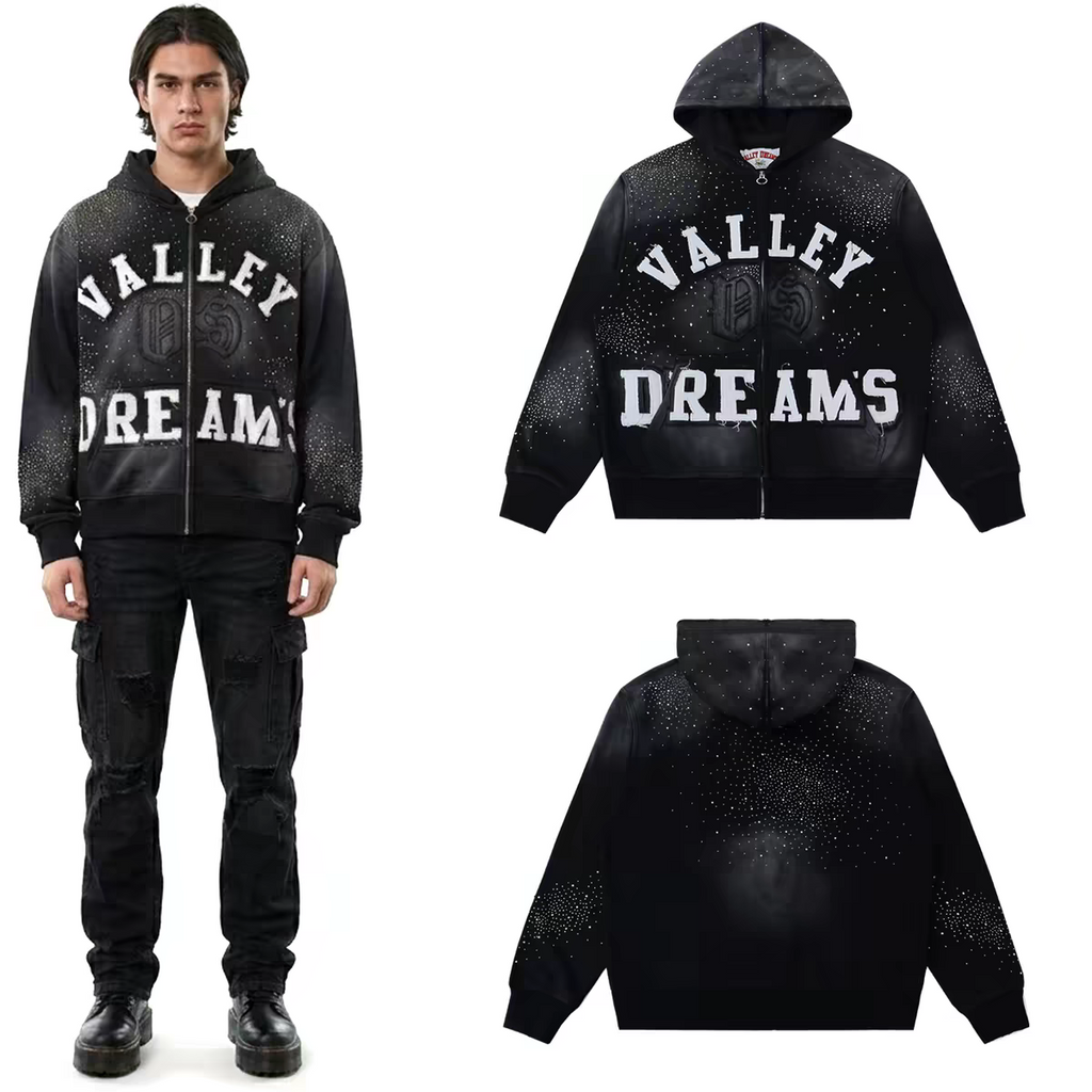 Vale Forever Classico Zip Up Hoodie Black