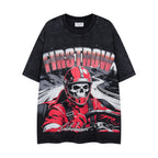 MAJESTIK Skull Racer Double‑Sided Vintage T‑Shirt