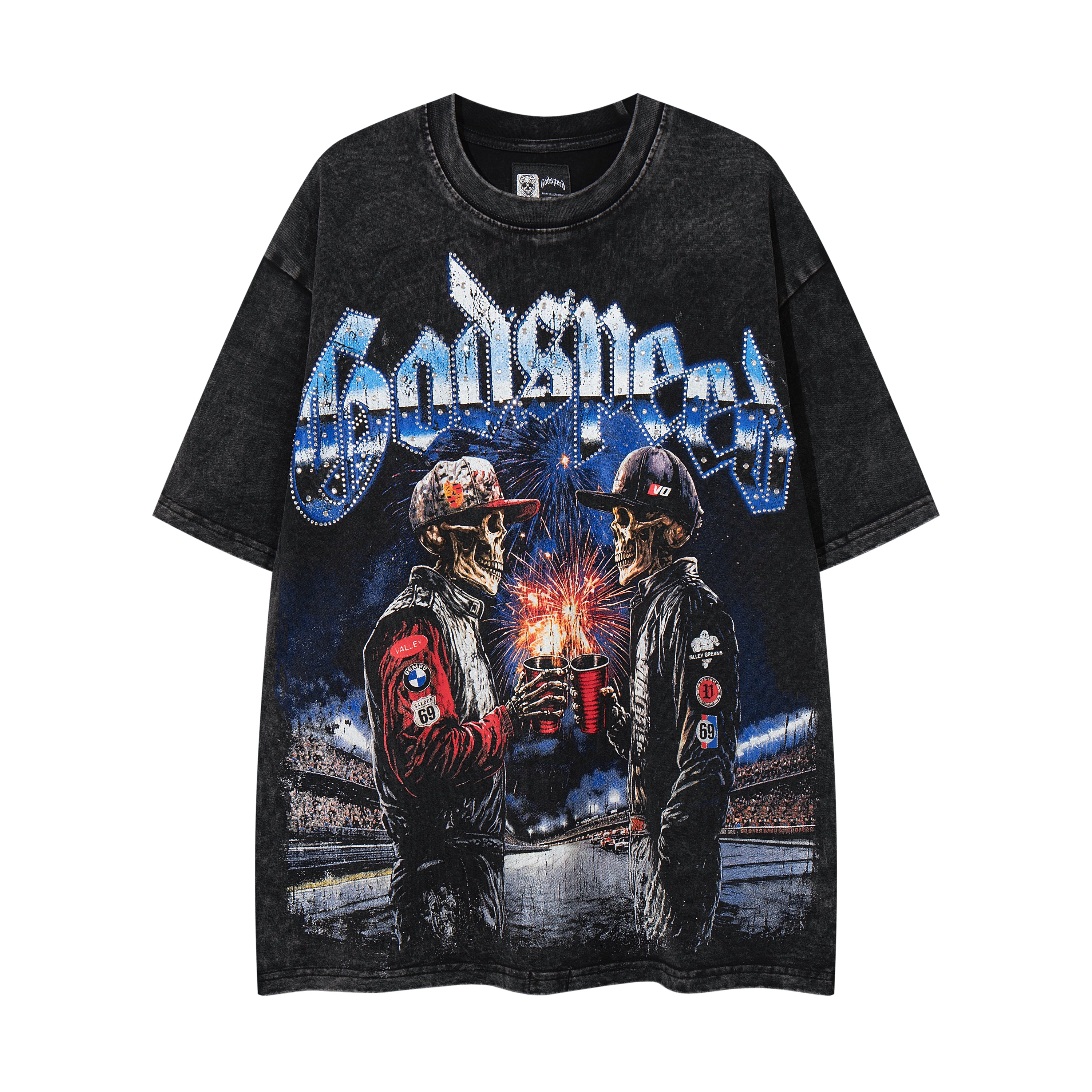 Godspeed Skull Toast Double‑Sided Vintage Graphic T‑Shirt