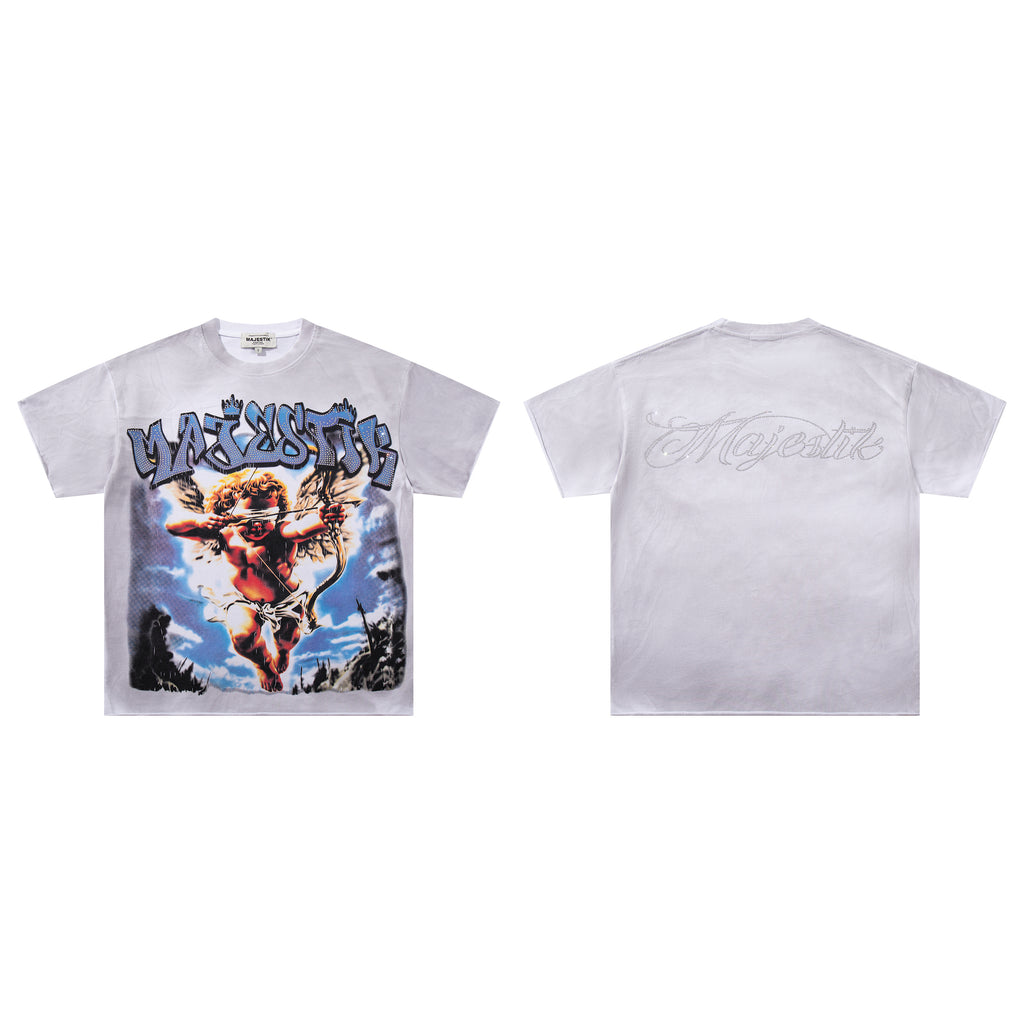 MAJESTIK Cupid Angel Double‑Sided Vintage T‑Shirt
