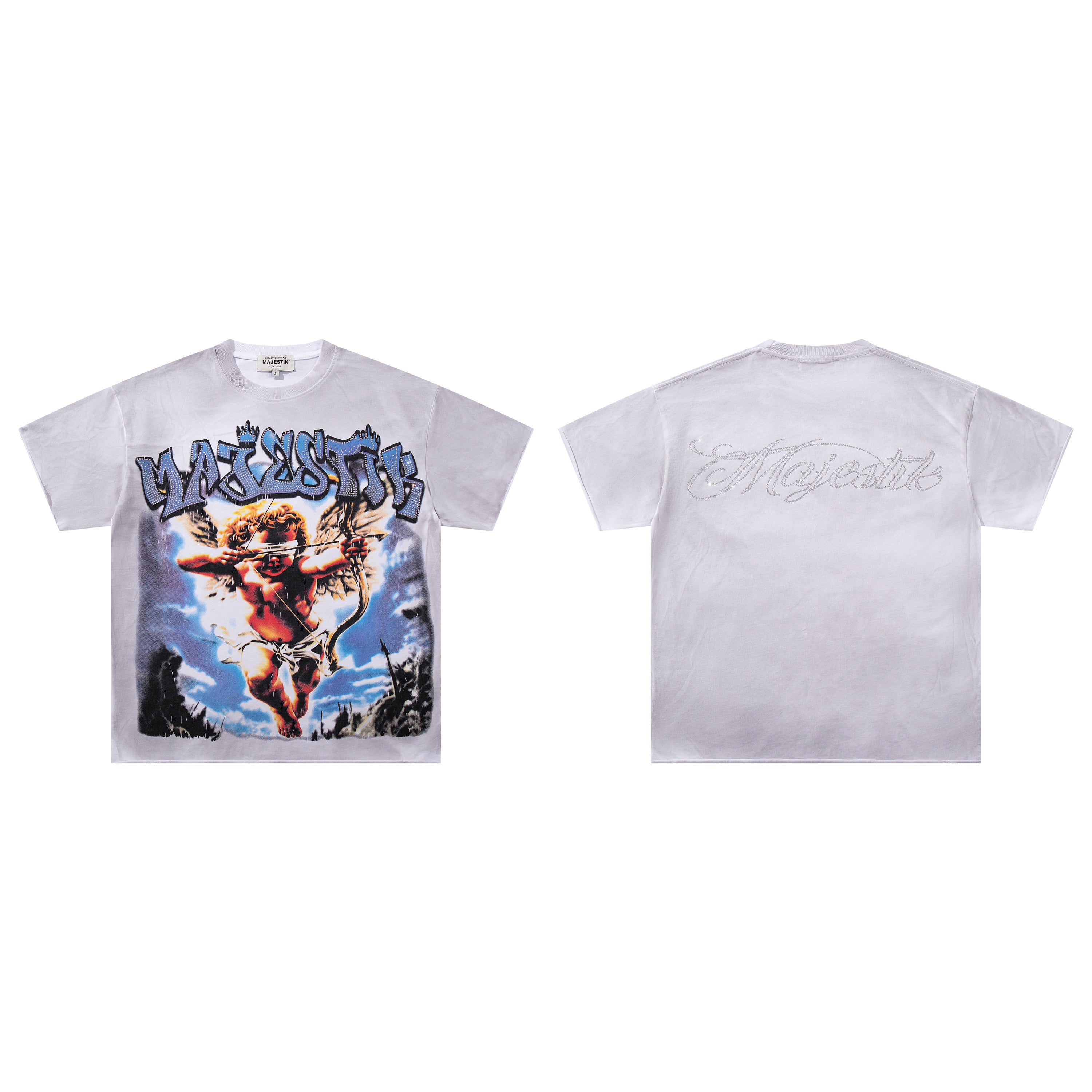 MAJESTIK Cupid Angel Double‑Sided Vintage T‑Shirt